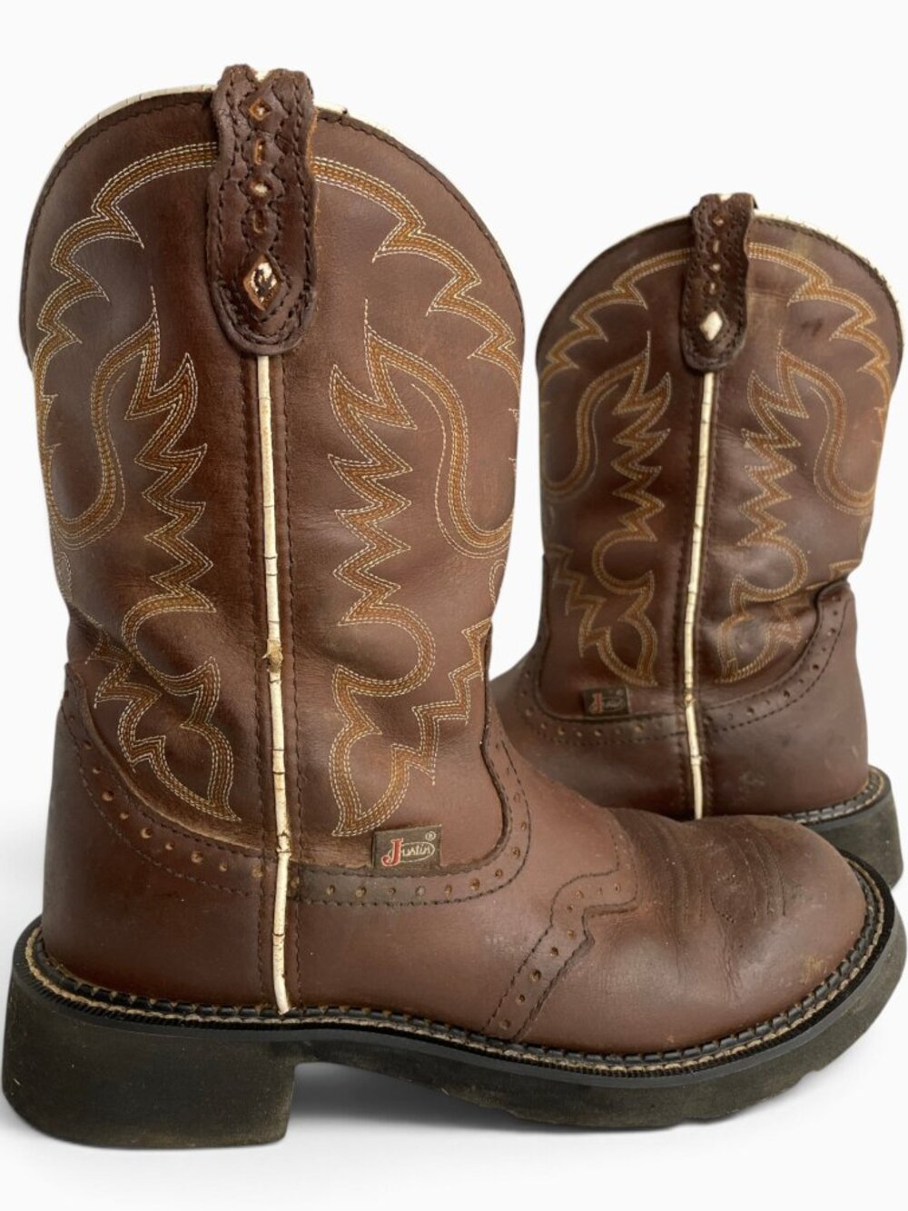 Justin Gypsy L9909 Western Cowboy Brown Leather Cowgirl Boots Women's 8 B